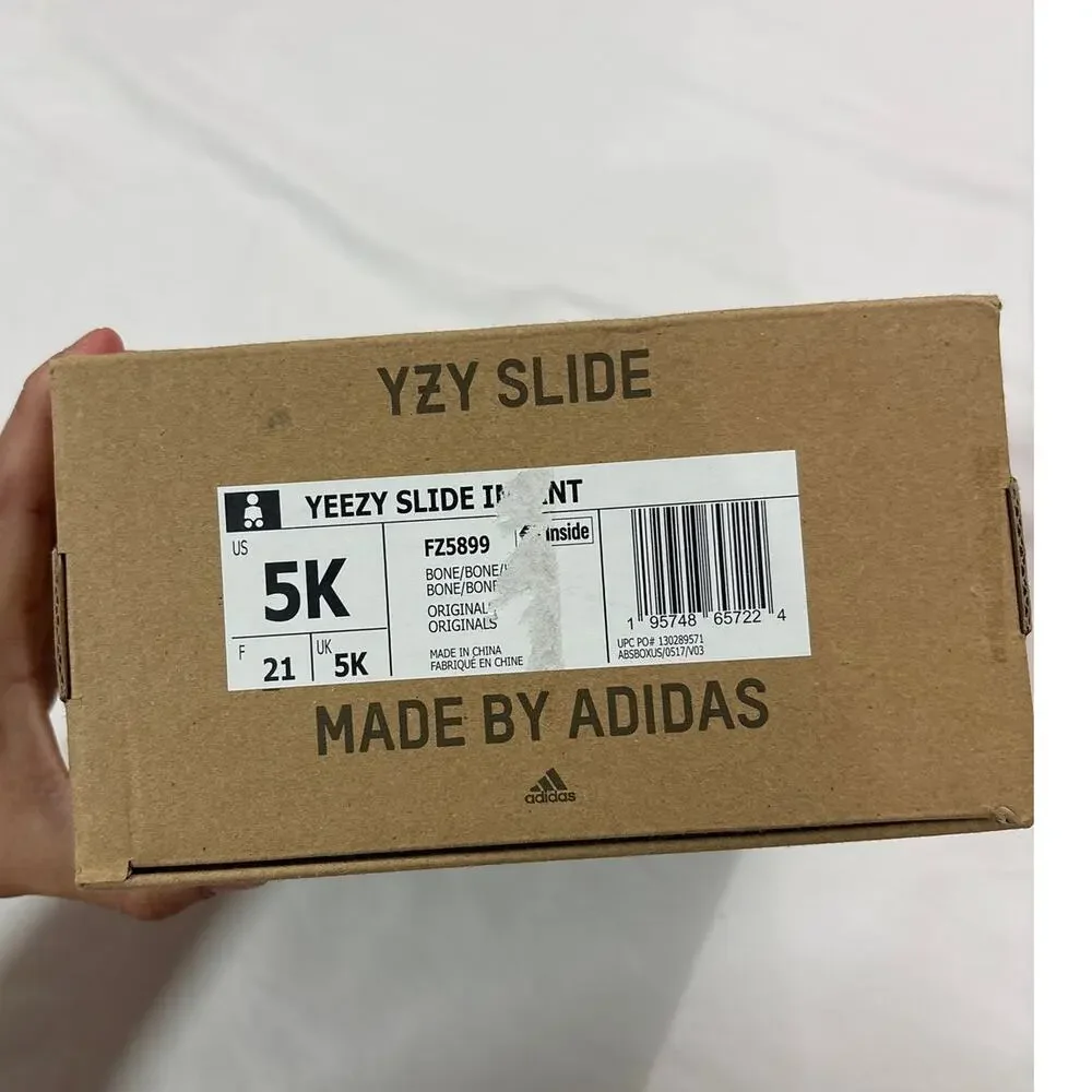 Adidas Kids 5 Toddler Yeezy Slides Bone Designer Comfortable Streetwear Summer
